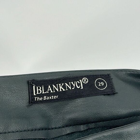 Blank NYC The Baxter Ribcage Straight Leg Faux Leather Pants Size 29 - Picture 3 of 11